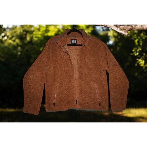 Urban Outfitters BDG Sherpa Fleece Teddy Bear Full Zip Chocolate Brown Green M - Picture 7 of 13